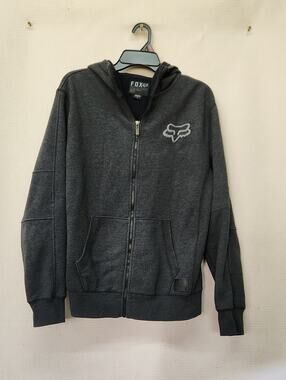 Fox Black Heather Pullover with Debossed Fox Patch